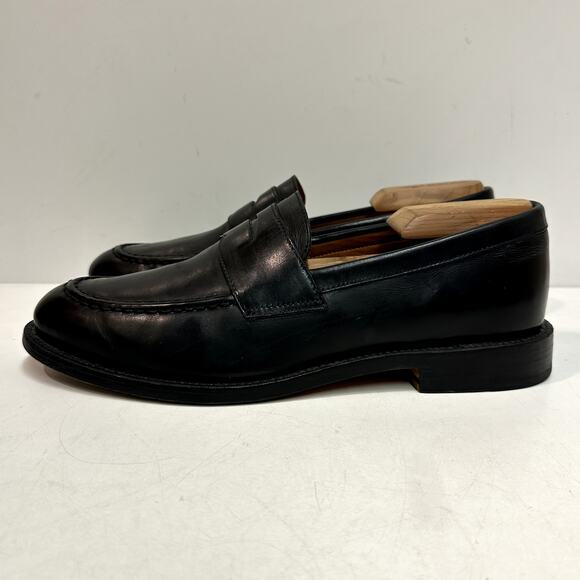 GOOD Grant Stone x J. Crew Ludlow Penny Loafer Bench Made Black Leather 8.5 D - Picture 3 of 13